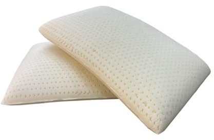 LPHFDCS Latex Pillow - Soft, Comfortable, Organic, Medium Firmness, Rectangular, White, Minimalist, Washable, One Size, Bed Pillow