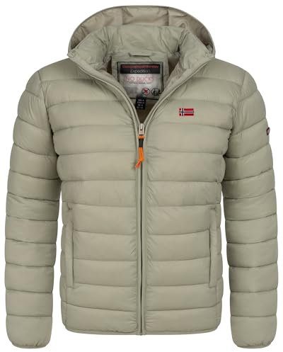 Geographical Norway Herren Winter Jacke warm gefüttert Parka Steppjacke Outdoor gesteppt, Farbe:SAUGE, Größe:S