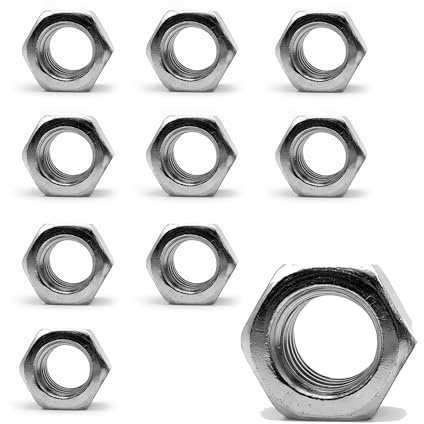 DOJA Barcelona | Tuercas | 10 Tuerca Hexagonal M24 | 19 x 36mm | en Acero Galvanizado | Tuercas para Perno, Tuerca Roscada, Acoplamiento, Ajustar y Sujetar Elementos en Interiores y Exteriores...
