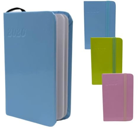 Kalender 2026 kleiner A7 Taschenkalender Terminplaner Wochenansicht farbiges Hardcover und Gummiband 11 x 7,5 cm