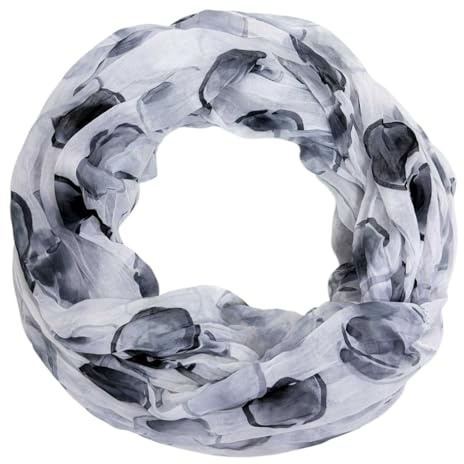 Jeamis cirkel siden loop gradient vår rund halsduk regnbåge unisex sommar lätt halsduk stola prickar, Cirkel 25bb grå, 160 x 48 cm