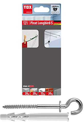 Tox H-TFS-L PIRAT - Taco con gancho de 8 x 80 mm (Blister de 2)