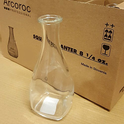 Brocca Caraffa Decanter per vino acqua bevande della Arcoroc Square Carafe 25cl ( 1/4 Lt ) Confezione da 3 pezzi