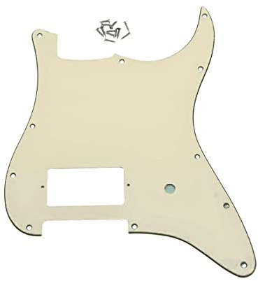 Dopro 11 hål ST Strat One Humbucker gitarr pickguard repplatta för FD Delonge åldrad vit 3 lager