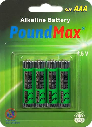 4 X AAA POUNDMAX LR03 MN2400 1.5V ALKALINE BATTERIES