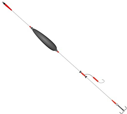 Mikado CAT Welsmontage Waller Vorfach 2m/Ø1,3mm Unterwasserpose Tragkraft 100kg Drilling #3/0 - Haken #6/0 - Tragkraft Pose 20g
