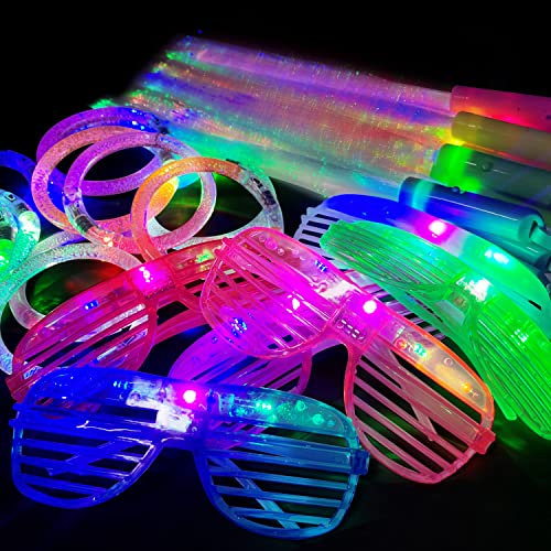 M.best 30 Stück Knicklichter Party Set, Glow Sticks Leuchtstäbe Neon Party Leuchtarmbänder Leuchtbrillen Knicklichter für Geburtstagsdeko Kindergeburtstag Partygeschenke