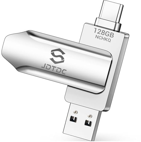 128GB Photo-Stick-iPhone-17/16/15-Flash-Drive iPhone USB C Memory Stick One-Click Backup Photos Videos & Contacts Secure-External-Storage-iPad-Photo-Backup-Thumb-Drive Android-Photo-Storage-Stick