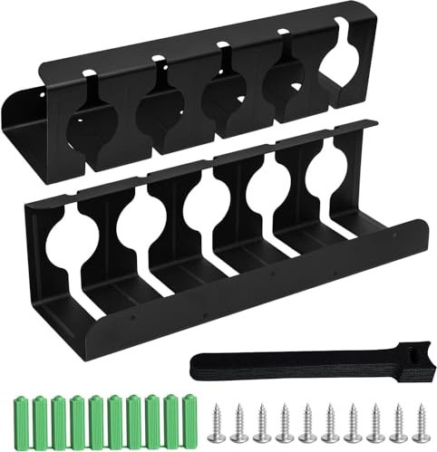 Kabelkanal Schreibtisch (2er-Set)，Kabelrinnen Schreibtisch für Kabel Management，Schreibtisch-Kabelrinne inklusive Zubehör für Zuhause, Büro, schwarz