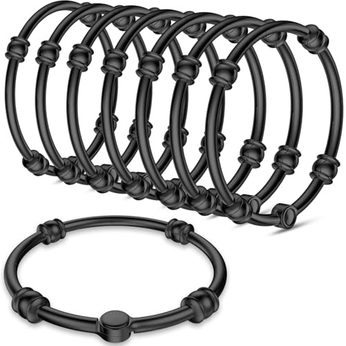 DABIDYOU Shower Curtain Rings, 12 Pack Shower Hooks for Shower Curtain, Rust Proof Metal Decorative Shower Rings for Bathroom Shower Rod, Smooth Sliding Anti-Drop Shower Rings for Curtain, Black