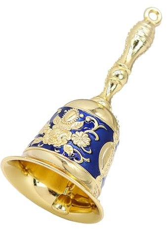 Kleine Handglocke, Hand Glocken Hand Tischglocke Metall Handglocke Service Glocke Handglocke Weihnachten für Restaurant, Hotel, Geschäfte, Training von Haustieren（Blau）