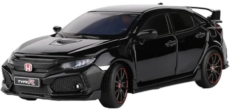 ZHRDWE Coche De Juguete 1/32 para Honda Civic Type R Auto Deportivo Diecast Modelo Aleación Vehículo De Lujo Juguetes Juegos De Interior Y Exterior Maqueta Coche(Negro)
