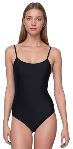 Wildarms Justaucorps de Danse Femme à Bretelles Fines, Léotard de Ballet Adulte, Tenue d'Entraînement pour Danse Classique, Gymnastique et Spectacle (noir, L)