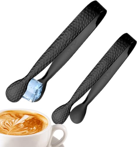 Pinze per ghiaccio per congelatore, 2 pezzi in acciaio, piccole pinze per antipasti, pinze da cocktail in metallo, per marshmallow, baristi e amanti del caffè, per il ristorante, buffet Service