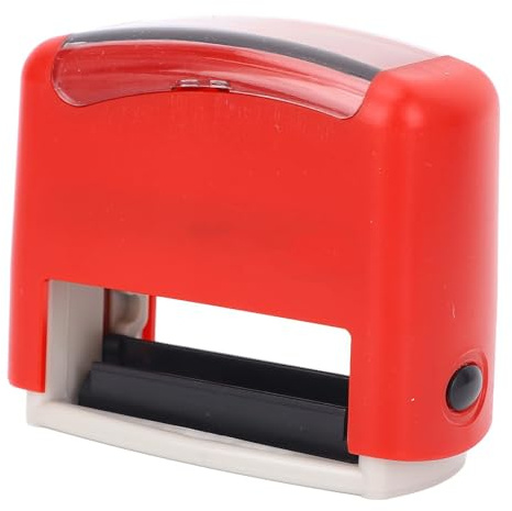 Asixxsix Självfärg Personaliserad Stamper, Bärbar DIY Custom Gummi Stämpsats med Pincets och Brev Symbolmall, Skriv Ut Datum, Siffror och Symboler, Red Casing, för Kontor, Lärare