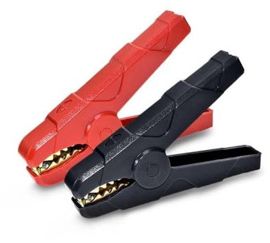 2PCS 500A Battery Clamps, 140mm Heavy Duty Alligator Clip Jump Leads with Red Black Insulation