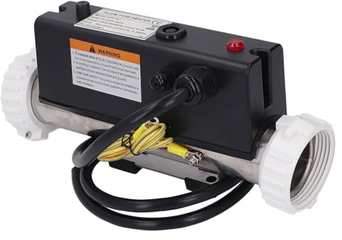 Xiuganpo Elektrisk Poolvärmare med Temperaturkontroll och Högtemperaturvakt, Badkarsvärmare Vattentermostat, Självuppvärmning för Spabadkar Pool med Fast Kabel (2KW)