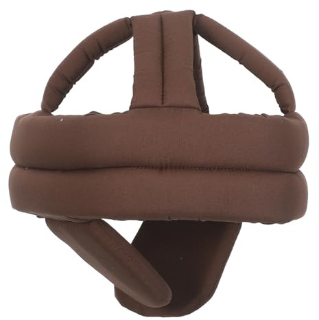 DIYEAH Gorro Protector Anticaídas para Personas Mayores, Gorro Acolchado de Algodón Marrón Orejeras, Tamaño Ajustable para Uso en Casa y Actividades al Aire Libre, Protección Segura