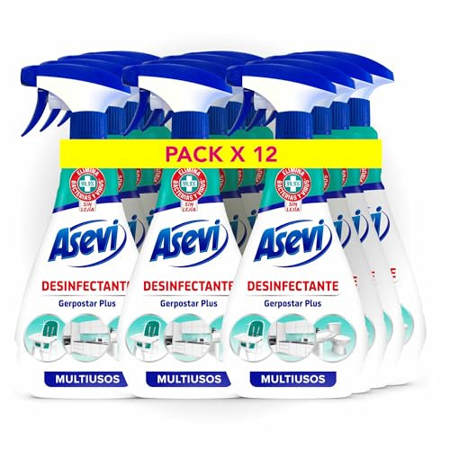 Asevi Limpiador Desinfectante en Spray Antical y Antimoho Gerpostar Plus - Ayuda a Eliminar Gérmenes y Bacterias - Aroma Fresco - Pack de 12