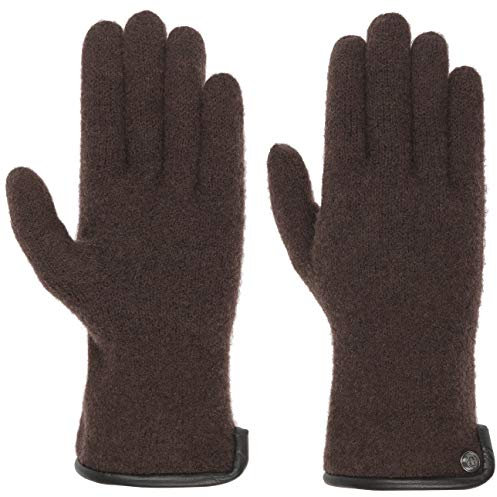 Roeckl Wollhandschuhe mit Lederpaspel Strickhandschuhe Wollhandschuhe (7 HS - braun)