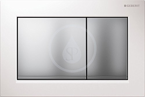 Geberit, Piastra di azionamento per cassette di risciacquo ad incasso Omega 30 115.080.KL.1, 2 tipi di flusso, 115080KL1, cromo satinato