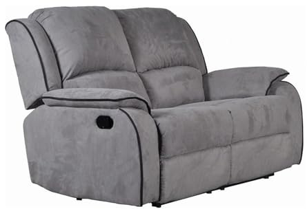 Vente-unique - Divano relax 2 posti Hernani - microfibra - grigio