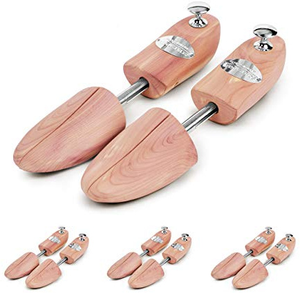 Schlesinger - 4 Paar Premium Schuhspanner aus edlem Zedernholz für Damenschuhe und Sneaker. Modell Königin. Größe 40/41. Silber Knauf.