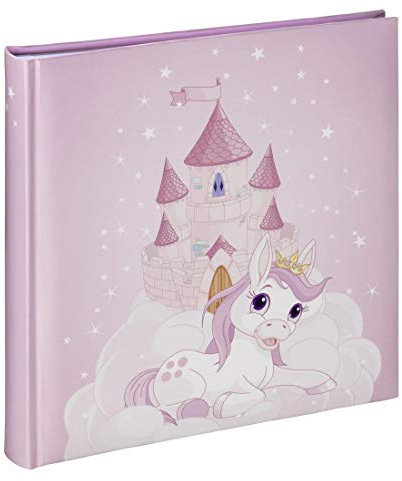 Hama Kinderalbum (Fotoalbum mit 50 weißen Seiten, Fotobuch zum Selbstgestalten und zum Einkleben, Album für Mädchen mit Prinzessin-Motiv) rosa