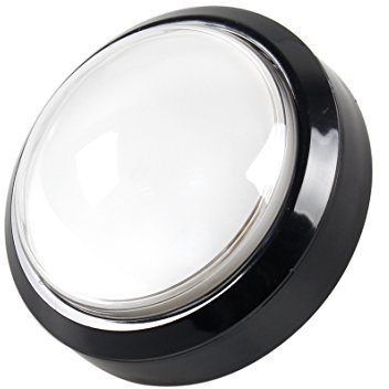 EG STARTS 4 Zoll 100mm Big Dome 12V LED Leuchttaster mit Mikroschalter für Arcade Machine Videospiele Parts (Weiß)