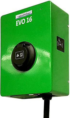 Ladegerät Wallbox EVO Serie 3 Phasen 400V 11kW 16A Typ 2 Steckdose grün für Elektrofahrzeug Hybrid EV