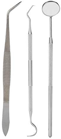 Oral Care Kit 3pcs/Set Stainless Steel Oral Care Kit Plaque Calculus Removal Dental Hygiene Tool for Home Use