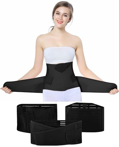 OKPOW Pancera Post Parto Cesareo - 3 in 1 Fascia Guaina Post Parto Naturale Supporto - Traspirante Postpartum Cintura Addominale Regolabile Recupero Corsetto per Dopo la Nascita Vita Pelvi Shapewear