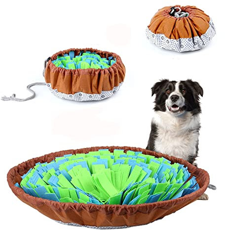Schnüffelmatte für Hunde, Haustier-Schnüffelmatte, Futtermatte, natürliche Futtersuche, langsames Füttern, Welpen-Trainingsmatte für Langeweile und Stressabbau, fördert Hunde (Blaugrün)
