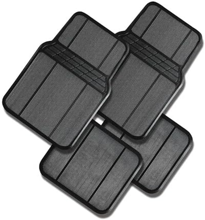 OWIJI Tappetini Auto Gomma Universali Set 4 Pezzi Anteriore e Posteriori Pedali Antiscivolo Abitacolo PVC Plastica Impermeabile Ritagliabile Adattabile