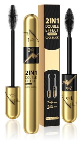 HOUSN 2 In 1 4d Silk Fiber Eyelash Mascara, Black Long-Lasting Waterproof 4d Mascara, Wischfest Und Nicht Verklumpend FüR Make, Geeignet FüR Empfindliche Augen, Augen Make Up Produkte