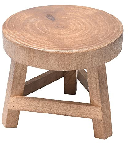 Holz Hocker, Stabil und Langlebig 15 cm Hoch Braun Dekorative Mini-Hocker für Kleine Schmuck und Pflanzen, Ideal für Küche, Bad, Schlafzimmer (6.7 * 5.9in)
