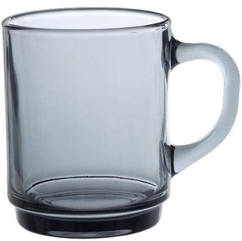 Duralex Set 6 Tazas Vidrio Templado 26cl Apilables, Taza Cocina Resistente para Café Té Desayuno, Uso Diario, Pack Tazas Vidrio Colores Variados Colección Versailles