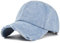 XYIYI Blauer Denim Vintage Basecap Verstellbare Distressed Washed Baseball Kappe für Damen Herren