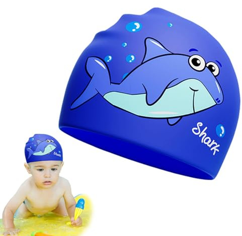 Lnhgh Gorros de Baño para Niñas Gorro de Baño | Sombrero de Natación de Dibujos Animados para - Sombrero de Piscina Impermeable Ligero Sombrero de Baño de Silicona para Niñas Niños Nadando