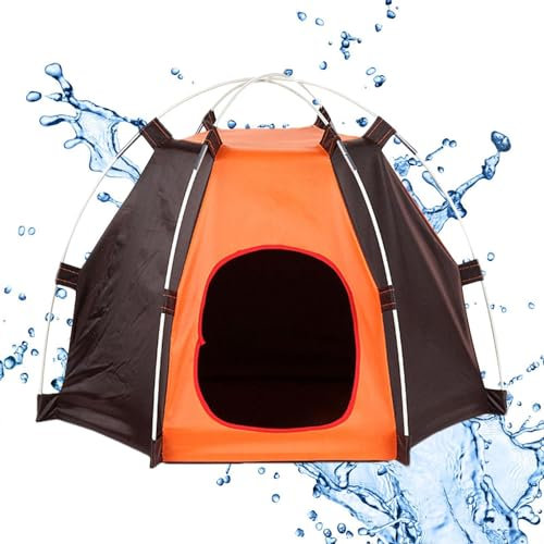 LearnLyrics Camping Outdoor Zelt - Faltbare Campingbedarf, Unterstützende Hundezelte | Camping Polyester Faltbare Wasserdichte Zelte, Stützendes Outdoor Hundezelt Faltbar für Garten, Haus, Pavillon