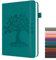 Dzhzal Liniertes Tagebuch Baum des Lebens, A5 Liniert 120 g/m², Dickes Tagebuch, 365 Seiten, Leder-Hardcover, Tagebuch für Frauen und Männer, Schreibnotizbuch mit Stiftschlaufe und Innentasche
