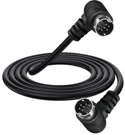 Cavo S-Video Mini DIN a 8 pin, doppio adattatore maschio a maschio a 90 gradi per ricevitore TV, TV, monitor, proiettore (1,8 metri)