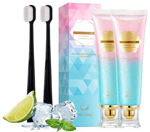 Niacinamide Whitening Toothpaste 2 Stück Zahnaufhellung Zahnpasta Weisse Zähne Aufhellen Zahnreinigung Teeth Whitening Weiße Zahncreme Zahnreinigungsset Professionell Zahnpflege Radiant Zahnweiss