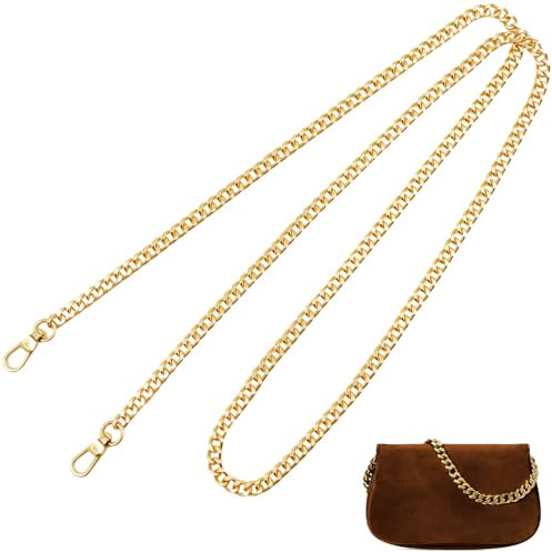 Eddrfy - Cadena para bolso de mano, 120 cm, cadena de mano con hebillas, cadena grande para teléfono móvil, reemplazo bandolera fina cadena corta para mujer
