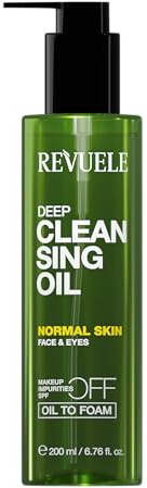 REVUELE Huile Démaquillante Profonde – Démaquillant Visage & Yeux Purifiant, Huile-en-Mousse, Élimine Maquillage, Sébum et Résidus Solaires, Hydrate et Laisse la Peau Radieuse, 200 ml