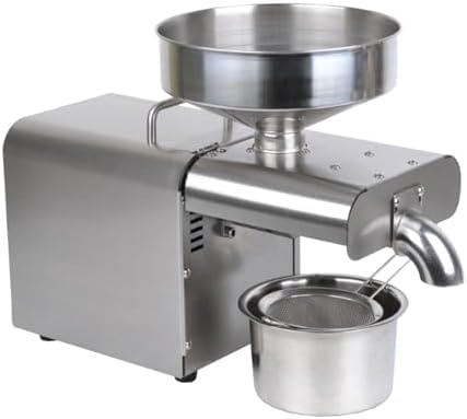 Presse à huile, extracteur d'huile commercial en acier inoxydable 1500 W, expulseur automatique d'huile froide et chaude pour extraction de qualité alimentaire