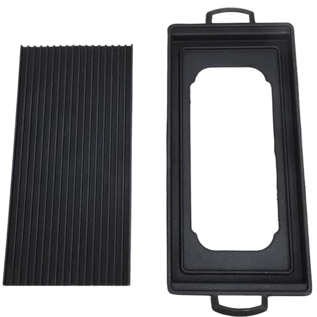 Mini BBQ Grill in Alluminio Leggero 23,5x14,5cm - Riscaldamento Rapido e Uniforme, Multifunzione per Grigliate in Casa e Outdoor (38x18 cm/15,0x7,1 pollici)