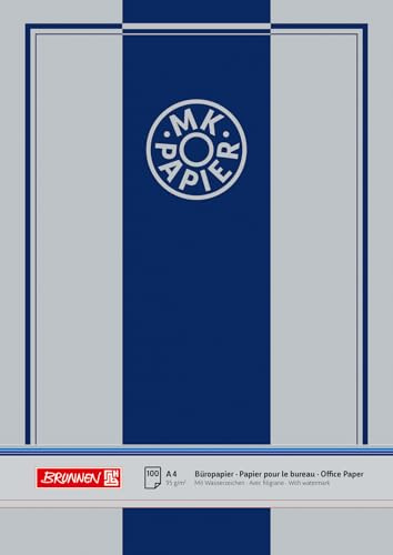 Brunnen 1032219 kolkopiering skrivmaskin papper A4 95 GSM Förpackning med 100 ark i lysande vitt