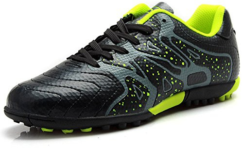 Tiebao Boys' Hard Ground Artificial Speed Pu Leather Football Shoes(Black,Big Kid UK5)