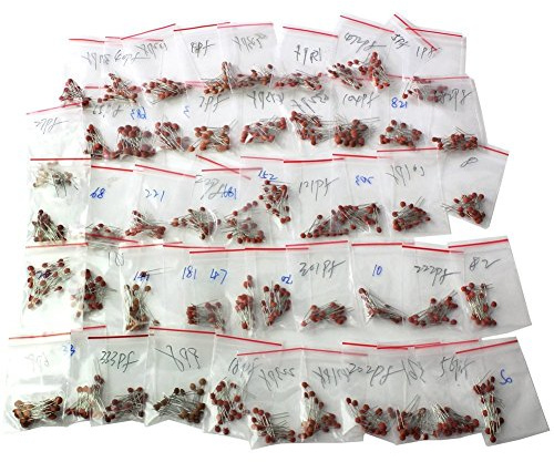 DollaTek Set med 1 000 st 50 värden 50 V keramisk kondensator blandade kit sortiment